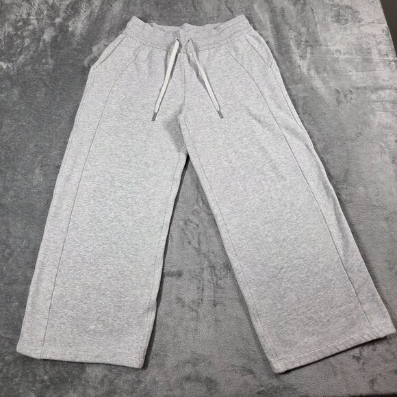 Lululemon Small Scuba Mid-Rise Wide-Leg Pant Light Gray Crop 25" Inseam W5GT7S - Picture 1 of 12